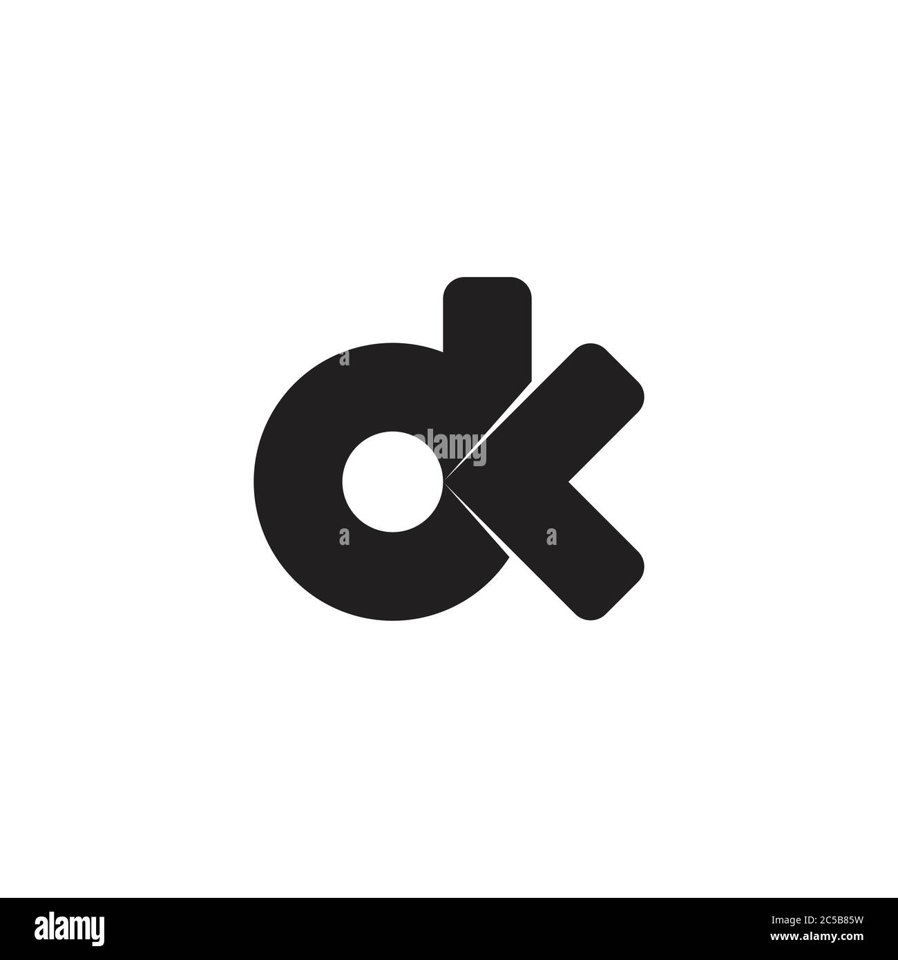 Abstract Letter Dk Simple Geometric Design Symbol Vector Stock Vector Image Art Alamy