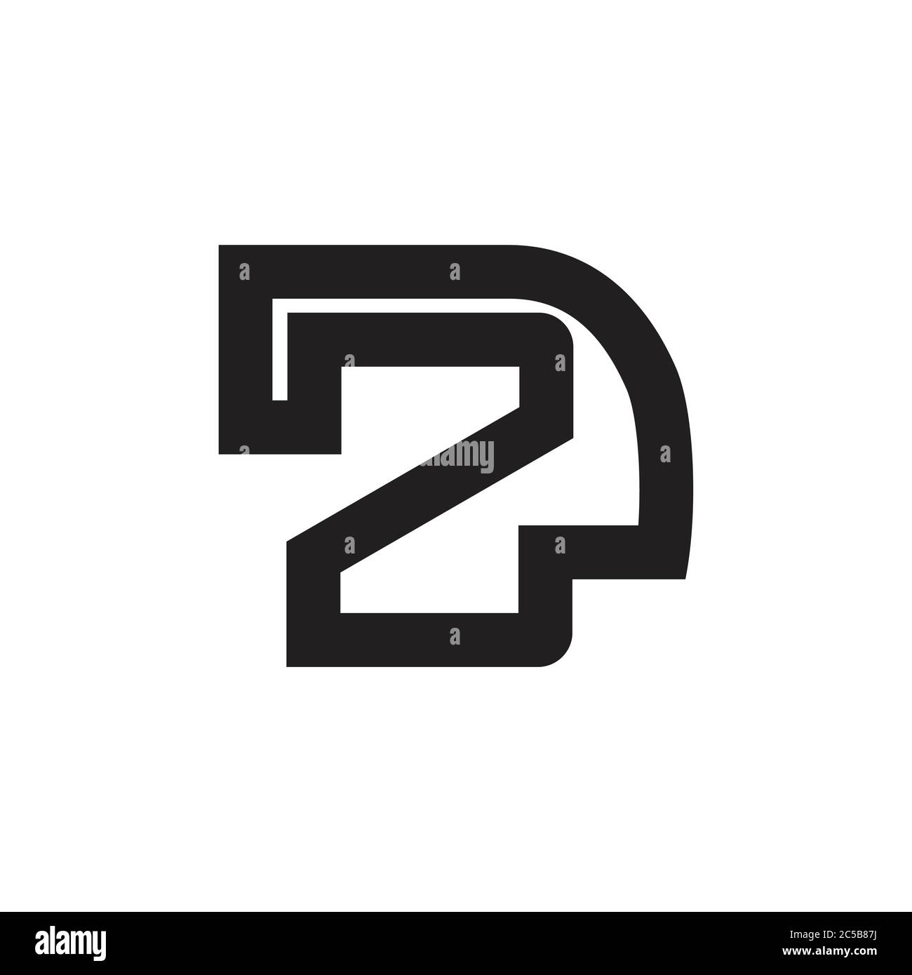 letter dz simple geometric linear logo vector Stock Vector