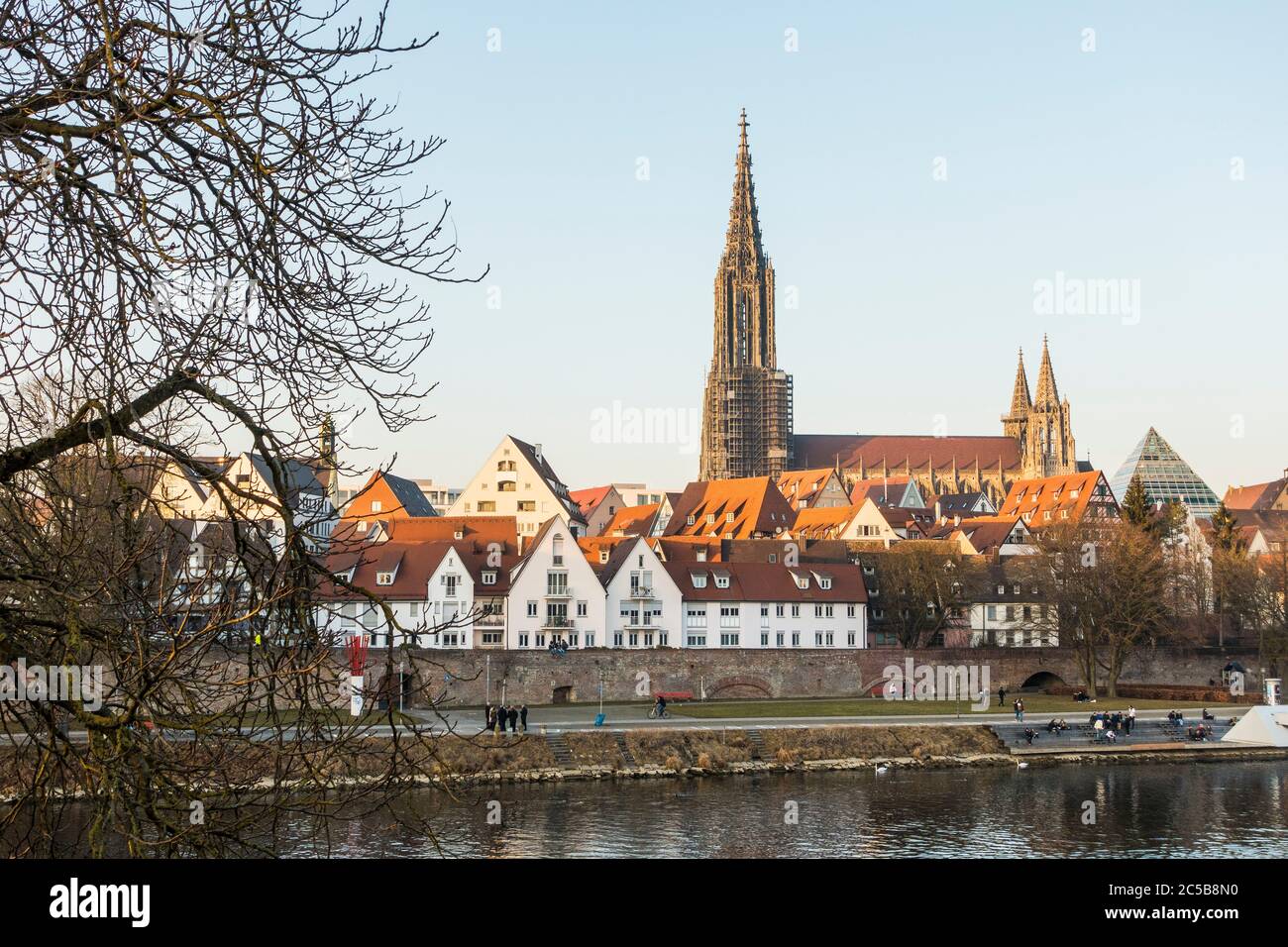 Panoramic picture of the famous cathedral in the German city of Ulm Stock Photo