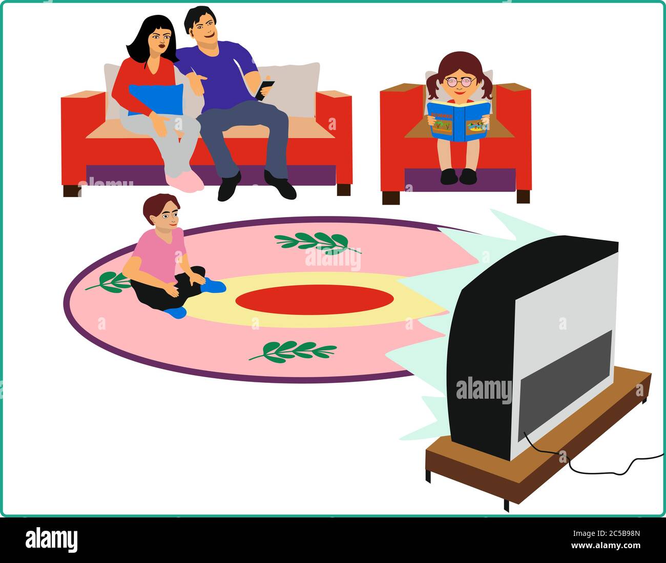 Stay at home. Protect yourself. Quarantine During Coronavirus Outbreak. Activity at home.Vector Illustration Stock Vector