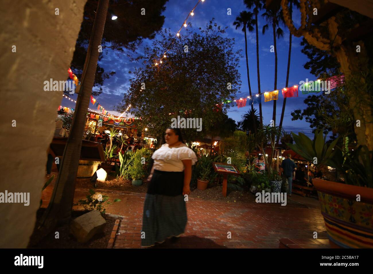 San Diego Old Town at night Stock Photo