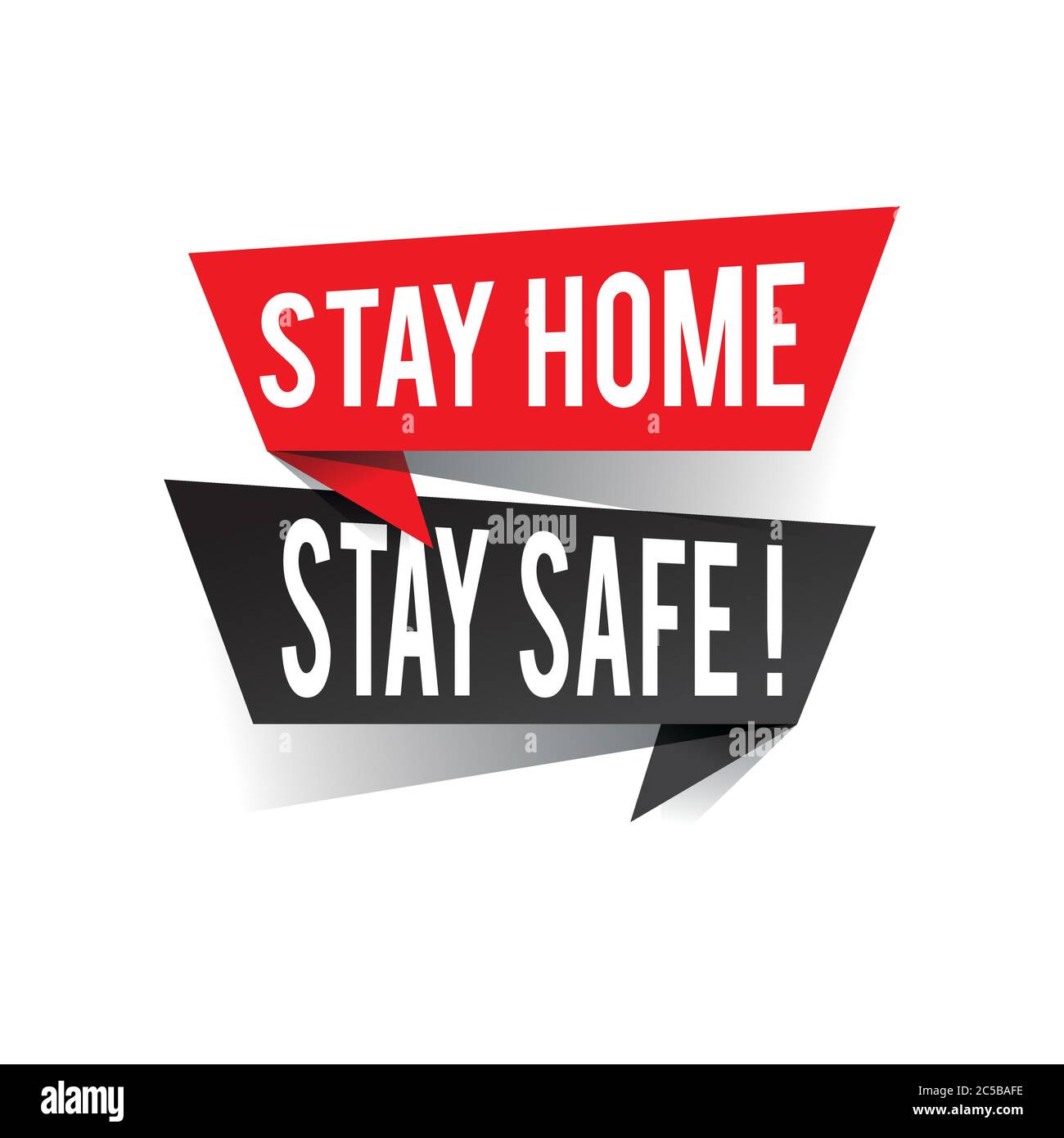 Modern design stay home stay safe text on speech bubbles. Prevention concept. Vector illustration Stock Vector