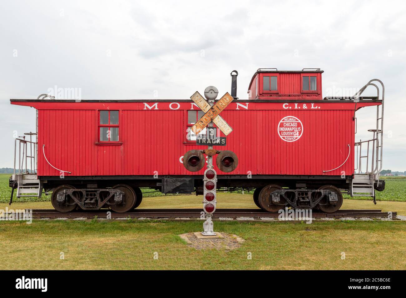 Caboose, Monon Railroad museum, Monon, Indiana, USA, by James D Coppinger/Dembinsky Photo Assoc Stock Photo