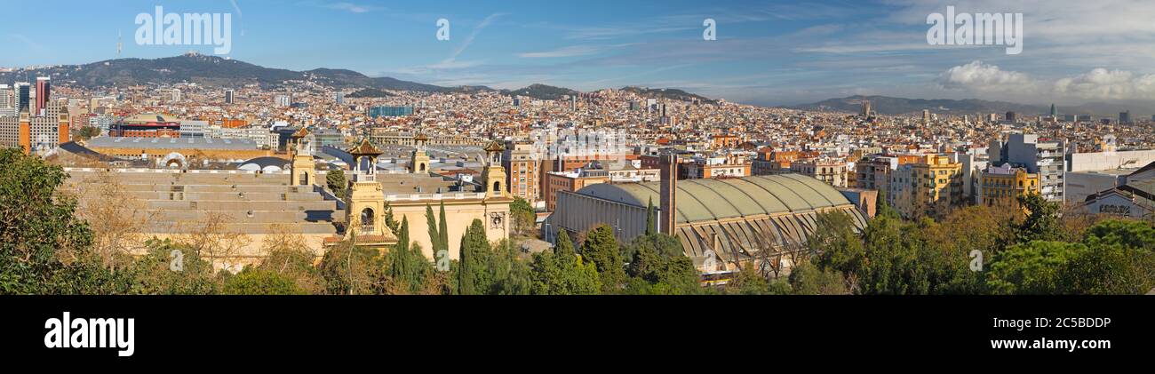 Barcelona - The panorama of the city in the morning light. Stock Photo