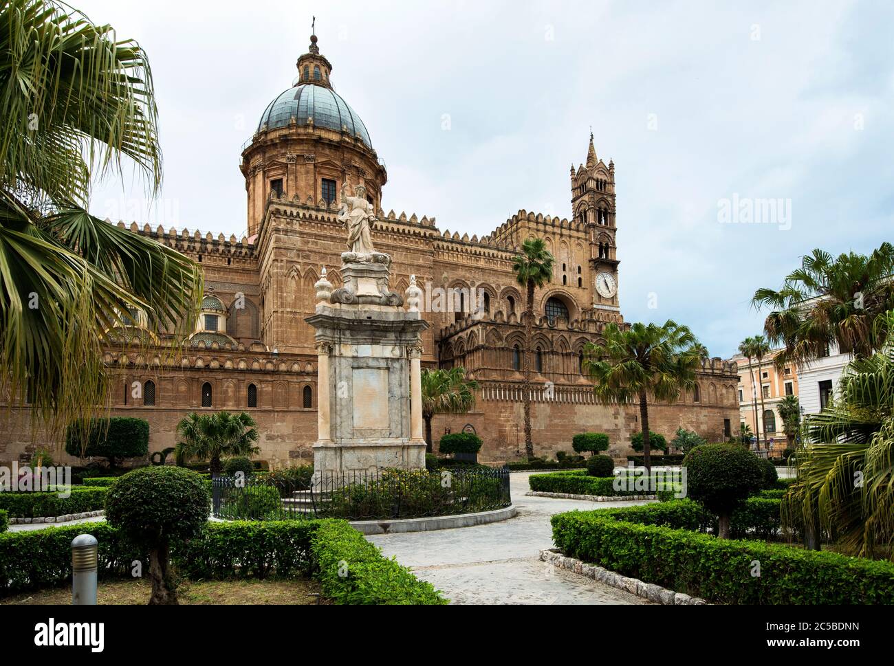 Cathedral of Palermo is one of the most important architectural monuments in Sicily; built in 1184 by the Normans on a Muslim Mosque, Sicily, Italy Stock Photo