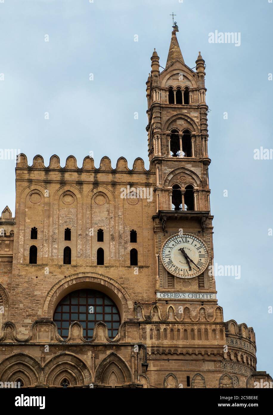 Cathedral of Palermo is one of the most important architectural monuments in Sicily; built in 1184 by the Normans on a Muslim Mosque, Sicily, Italy Stock Photo