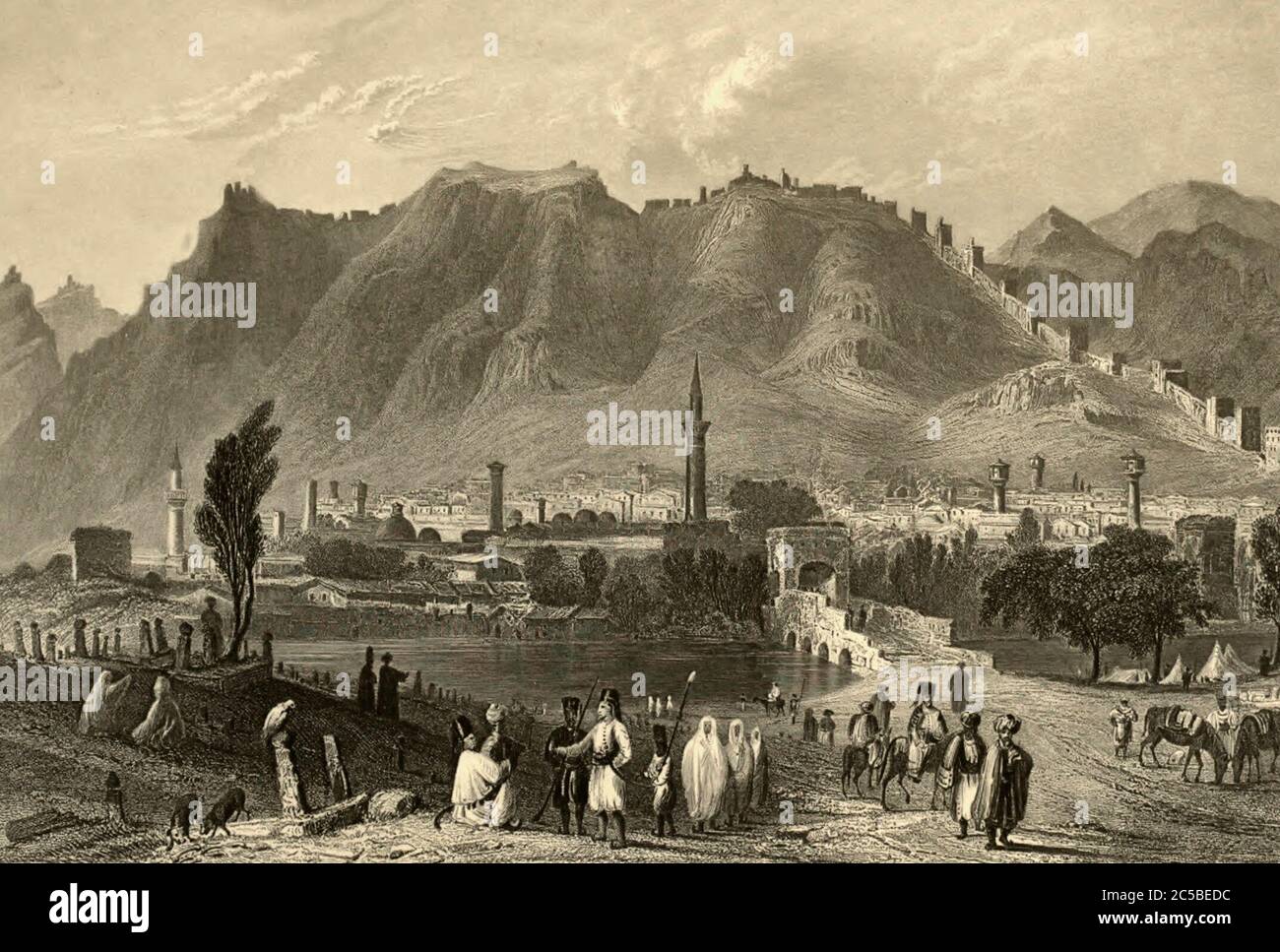 Antioch, or the approach from Suadeah - W H Bartlett Stock Photo