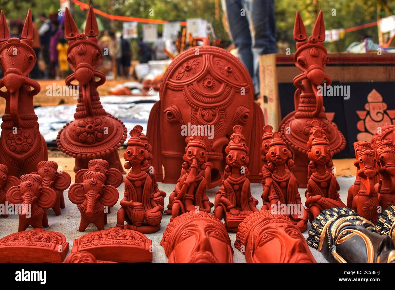 clay made home decor items by tribal people of bengal Stock Photo Alamy