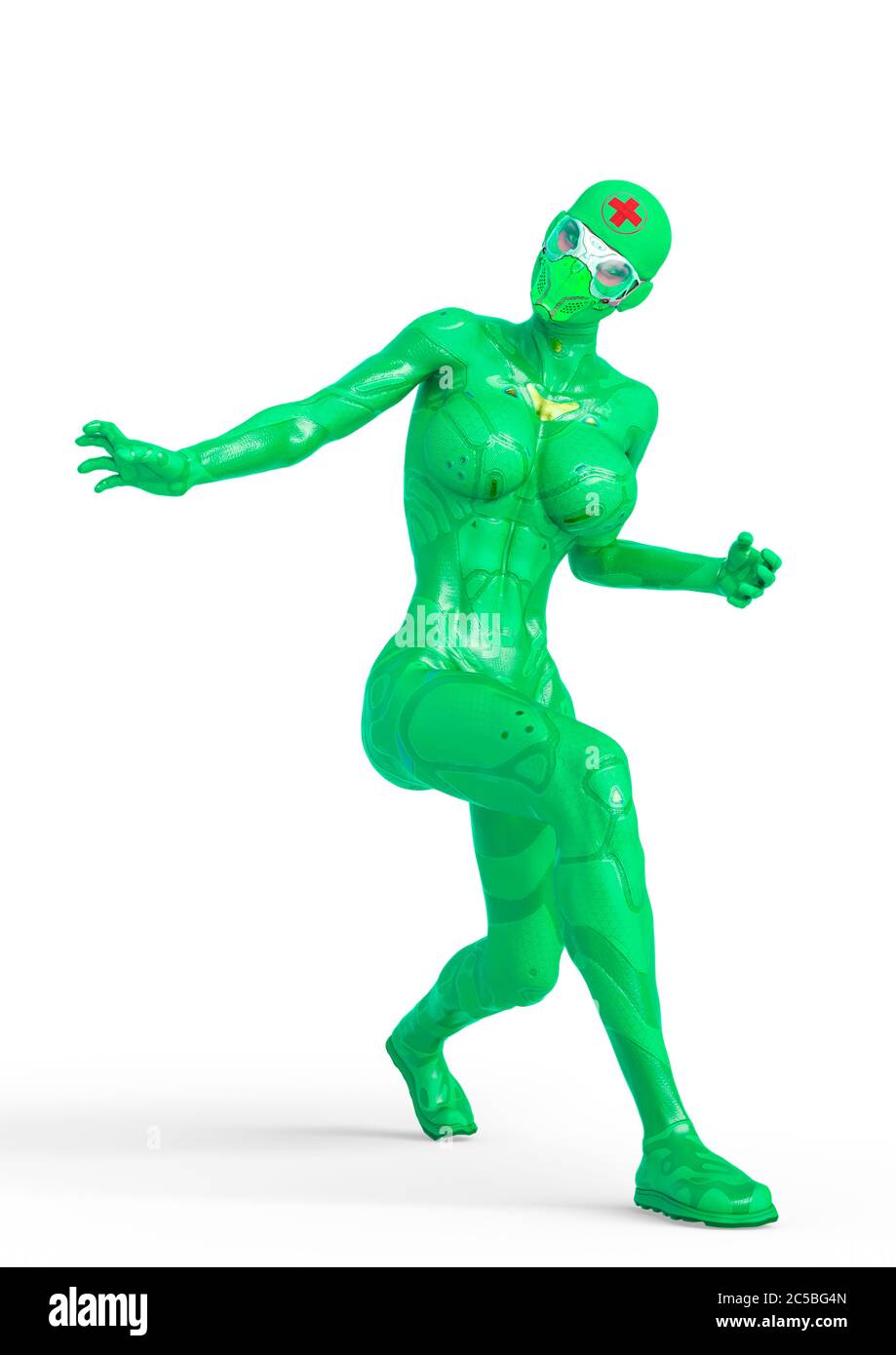 Fit woman in futuristic hi-res stock photography and images - Alamy