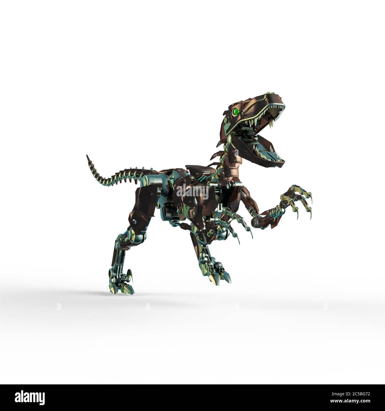 dino raptor robot is running, 3d illustration Stock Photo - Alamy