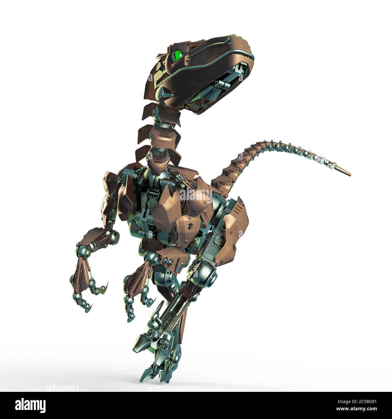 dino raptor robot is running, 3d illustration Stock Photo - Alamy