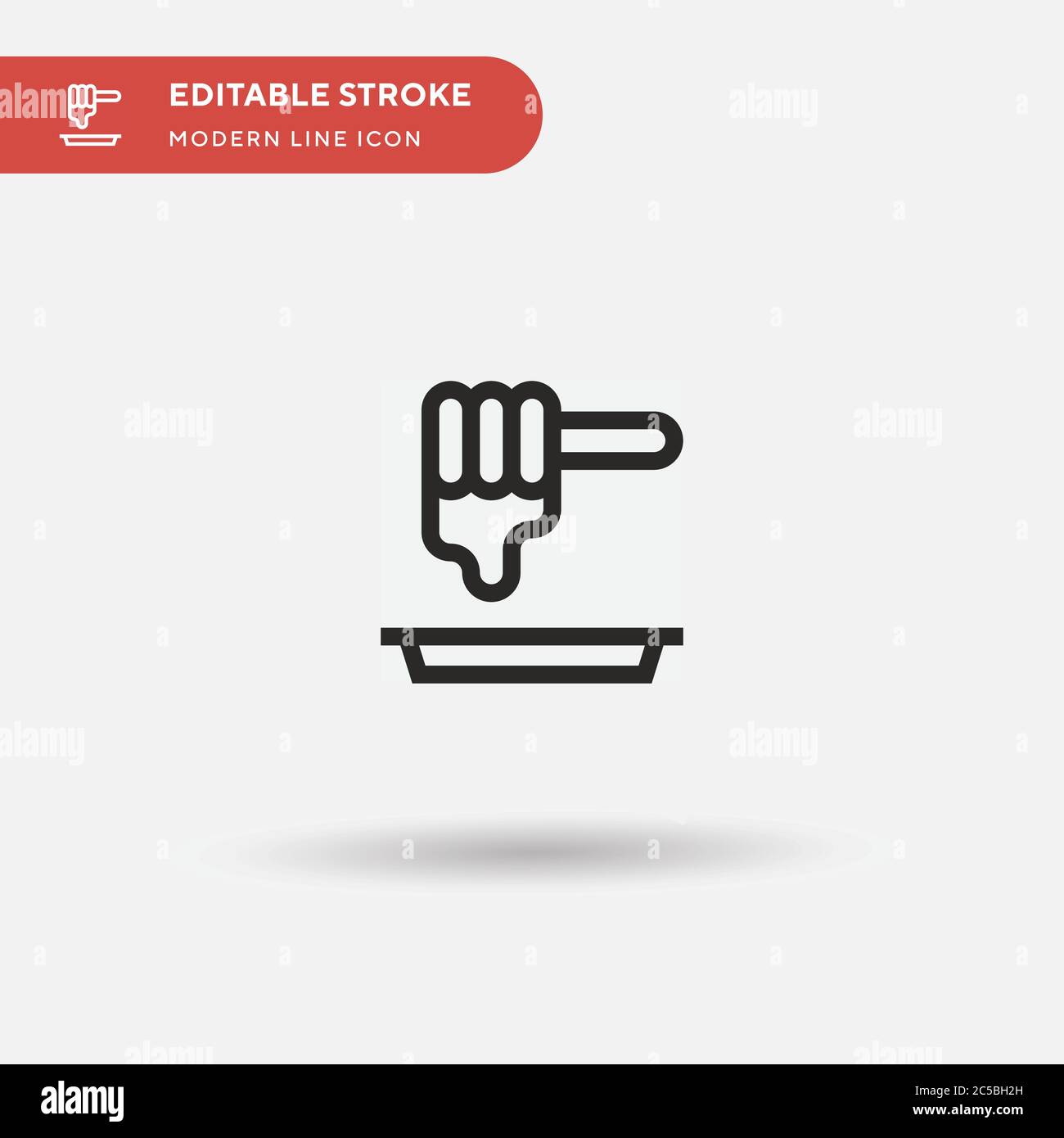 Honey Dipper Simple vector icon. Illustration symbol design template ...