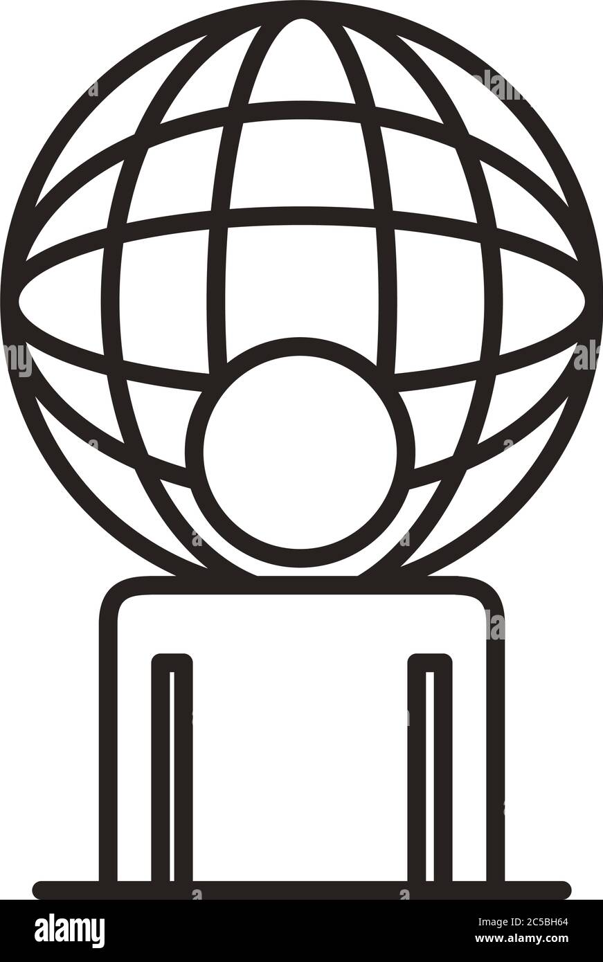 businessman figure with sphere browser line style icon vector ...