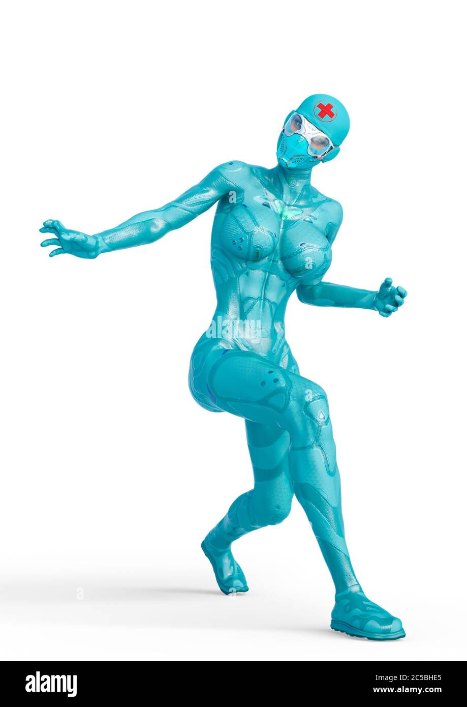 Fit woman in futuristic hi-res stock photography and images - Alamy