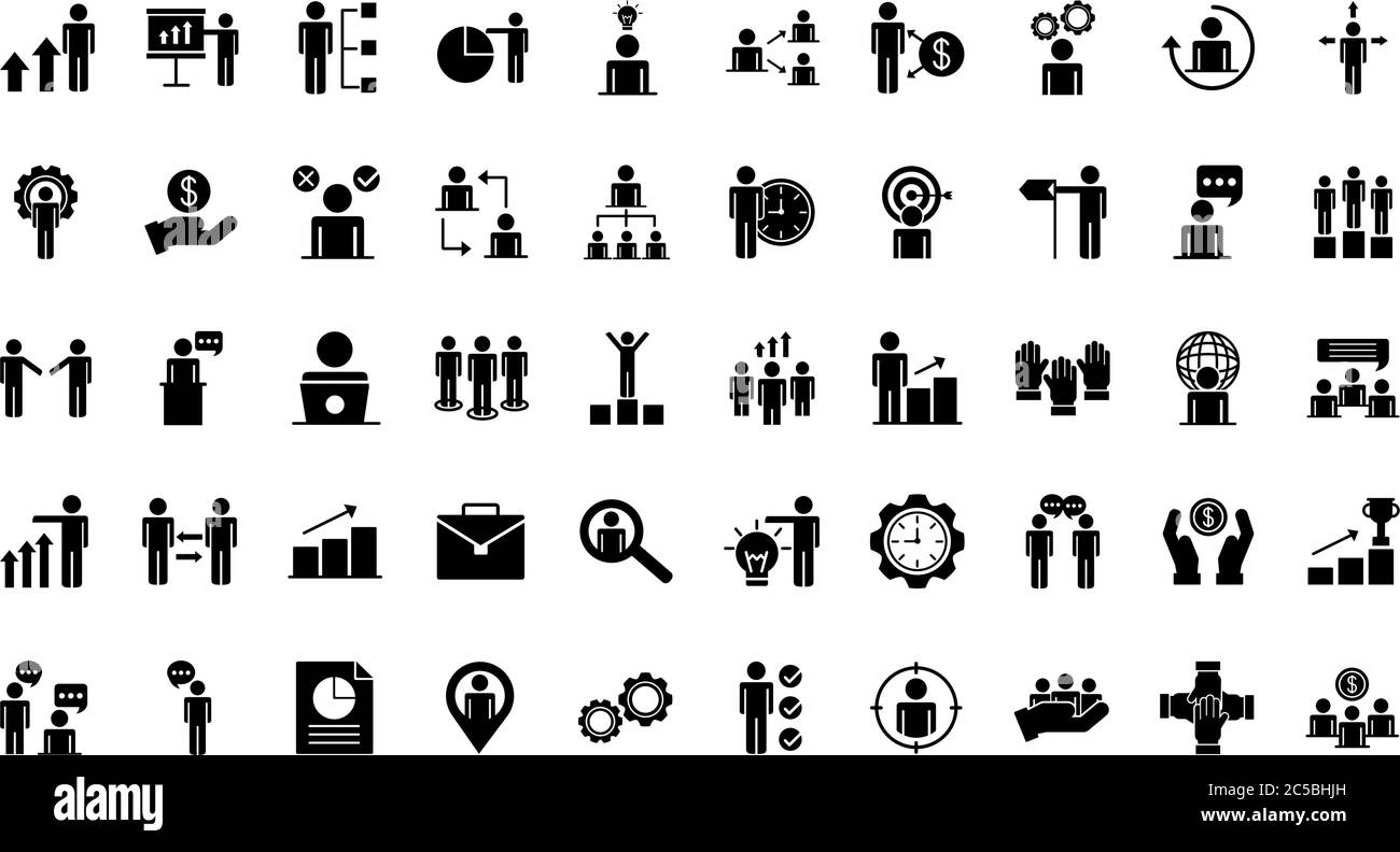 bundle of business people avatars set icons vector illustration design ...
