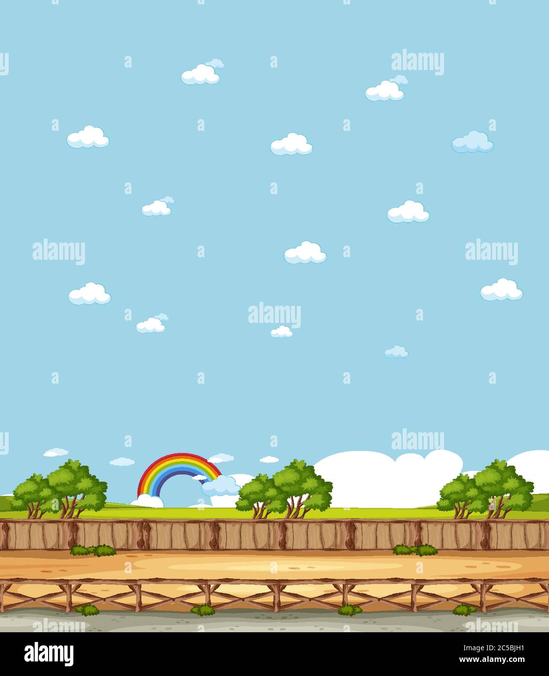 Vertical nature scene or landscape countryside with forest view and ...
