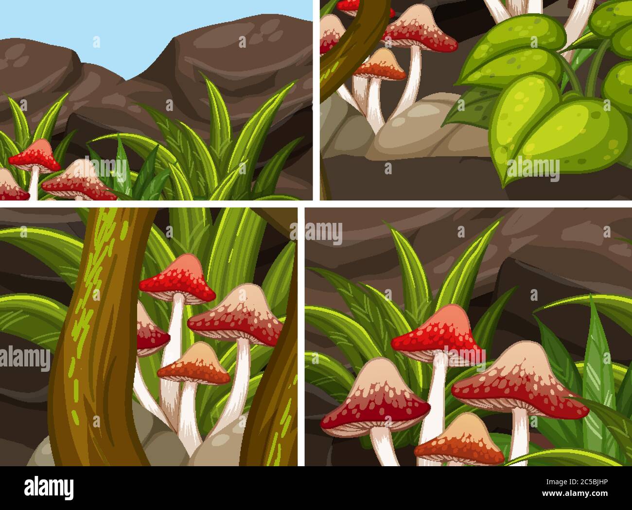 Set of jungle scene illustration Stock Vector Image & Art - Alamy