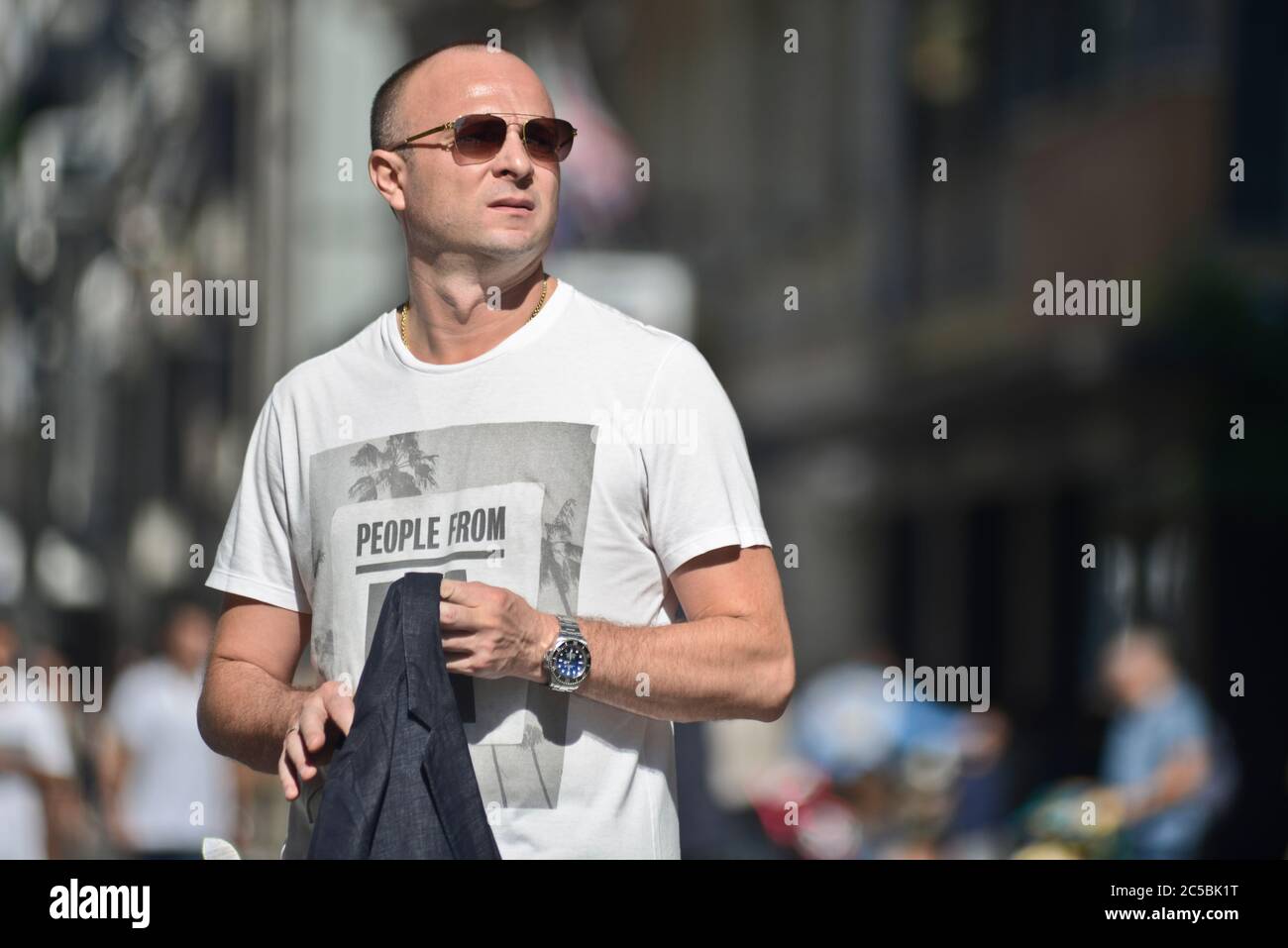 Italian man in Via Sparano da Bari. Bari, Italy Stock Photo