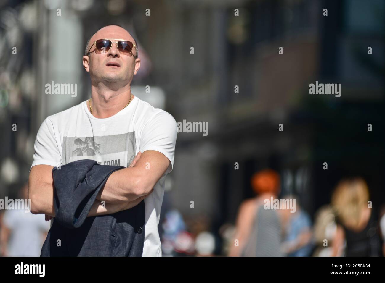 Italian man in Via Sparano. Bari, Italy Stock Photo