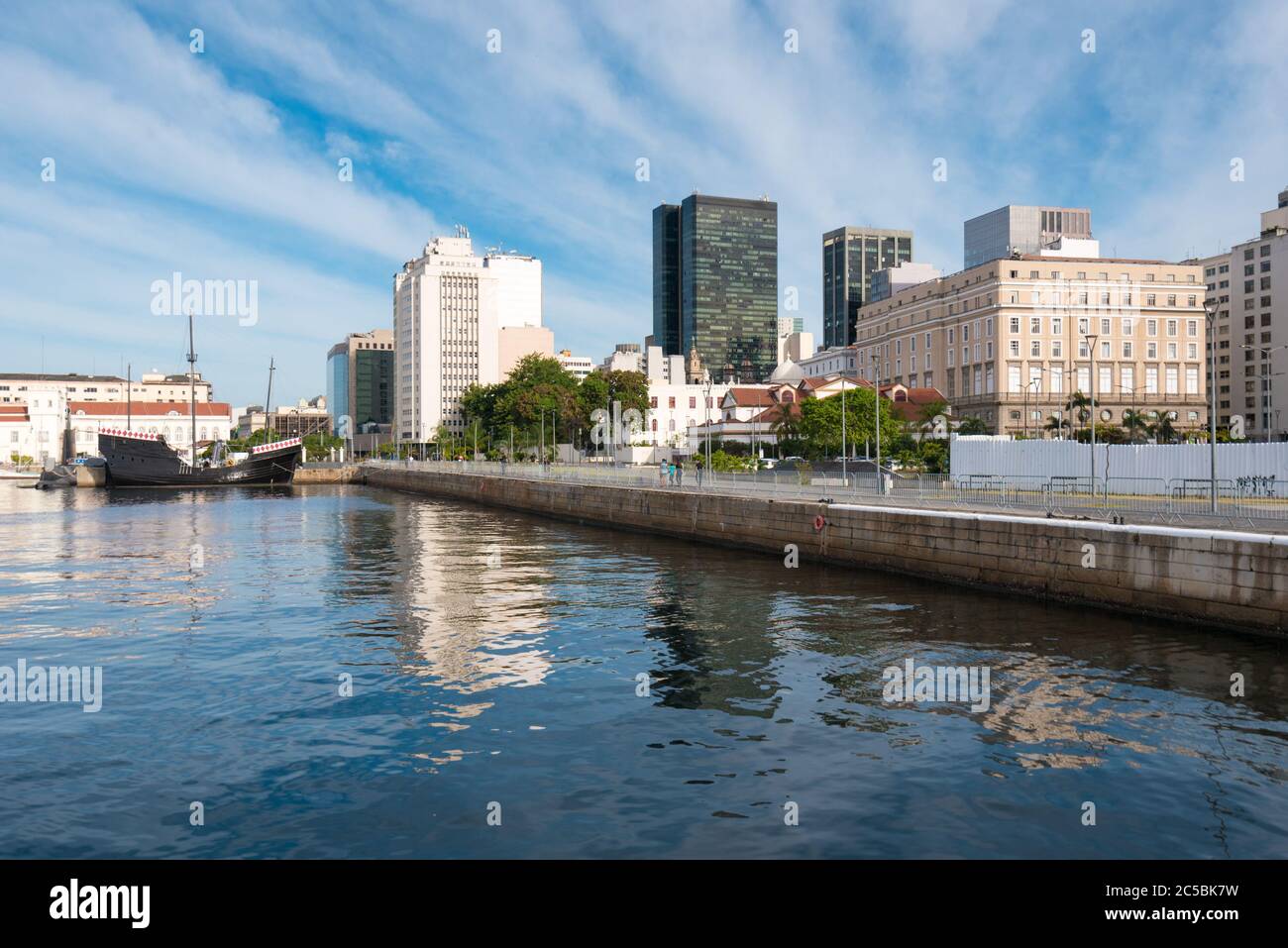 Rio de Janeiro Downtown Reflected in Water at City Pier Stock Photo - Alamy