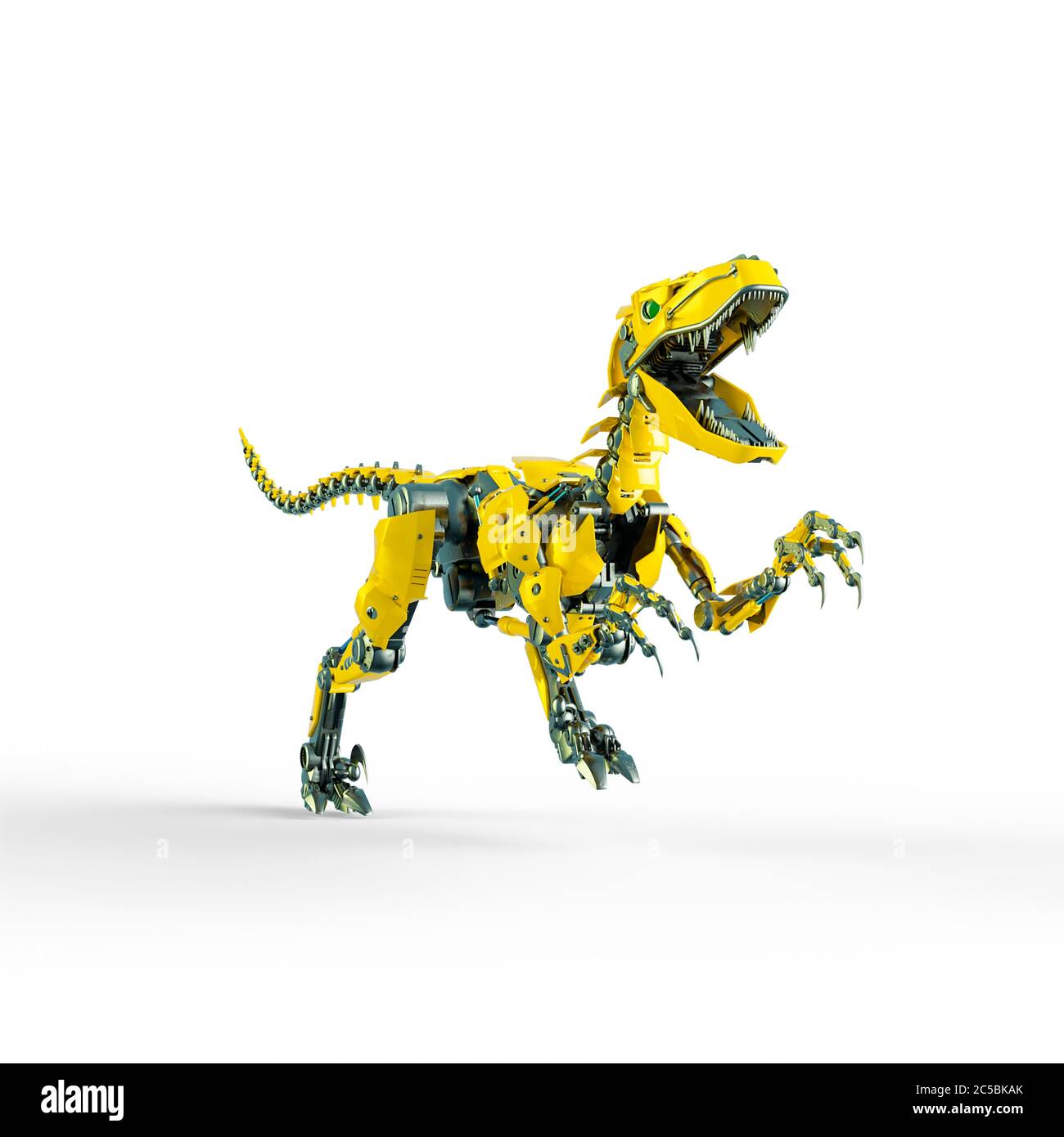 dino raptor robot will catch you, 3d illustration Stock Photo - Alamy