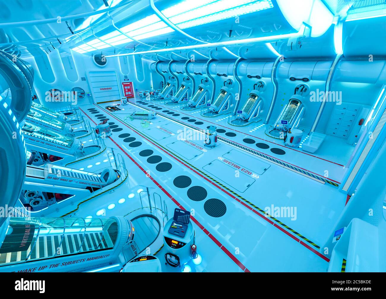 hibernation chamber scene two, 3d illustration Stock Photo Alamy