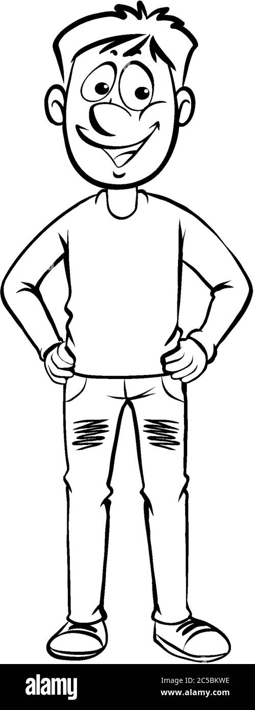 Sketch senior man standing and reading Royalty Free Vector