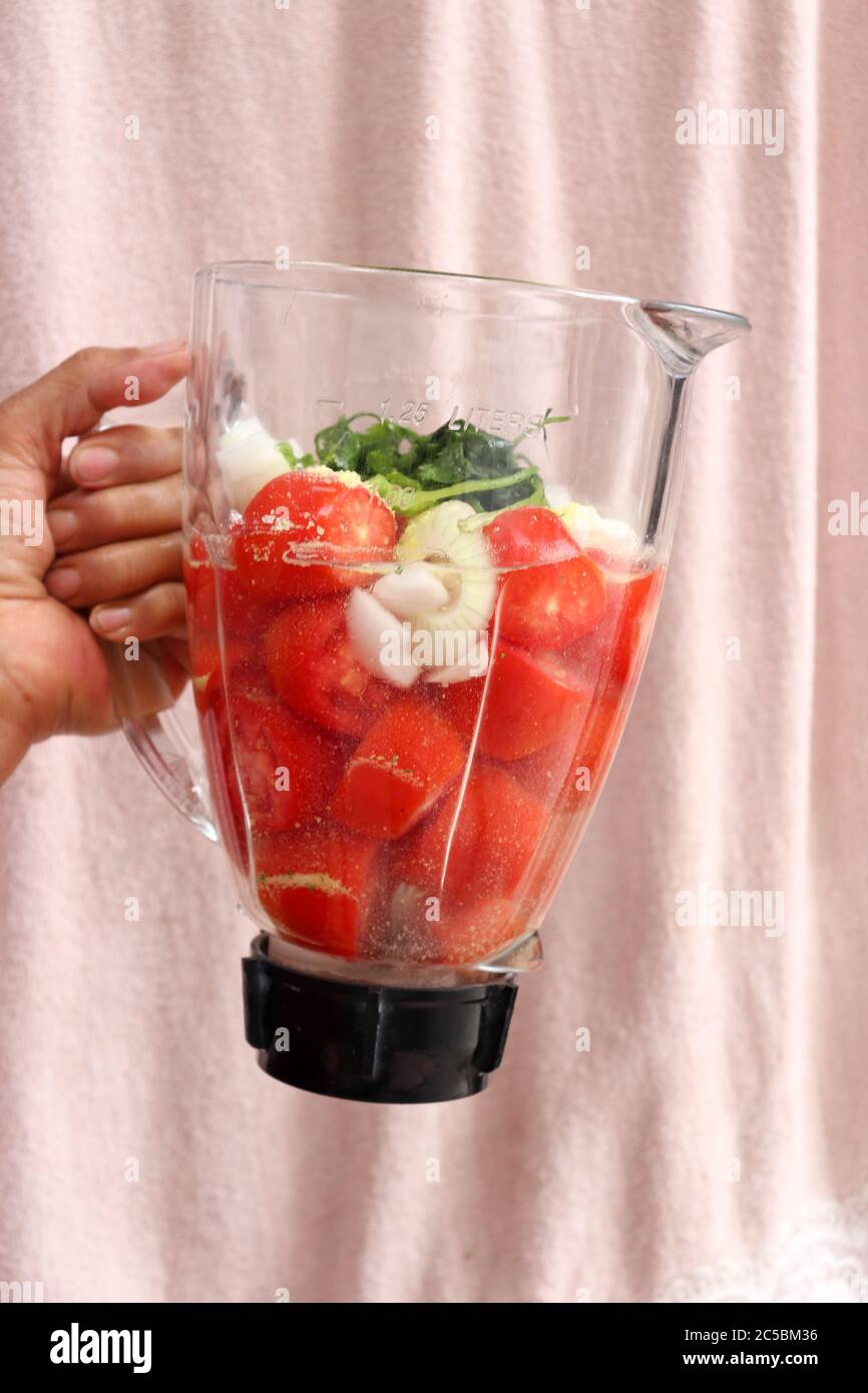 blender with vegetables for healthy juice Stock Photo Alamy