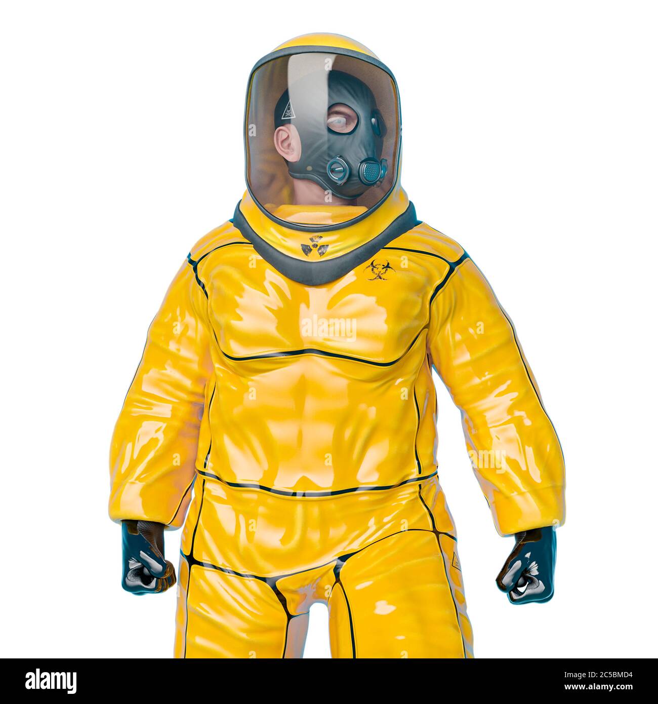 man in a biohazard suit standing up, 3d illustration Stock Photo Alamy