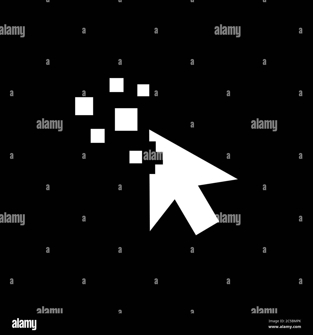 Mouse Cursor Icon On Black Background. Black Flat Style Vector ...