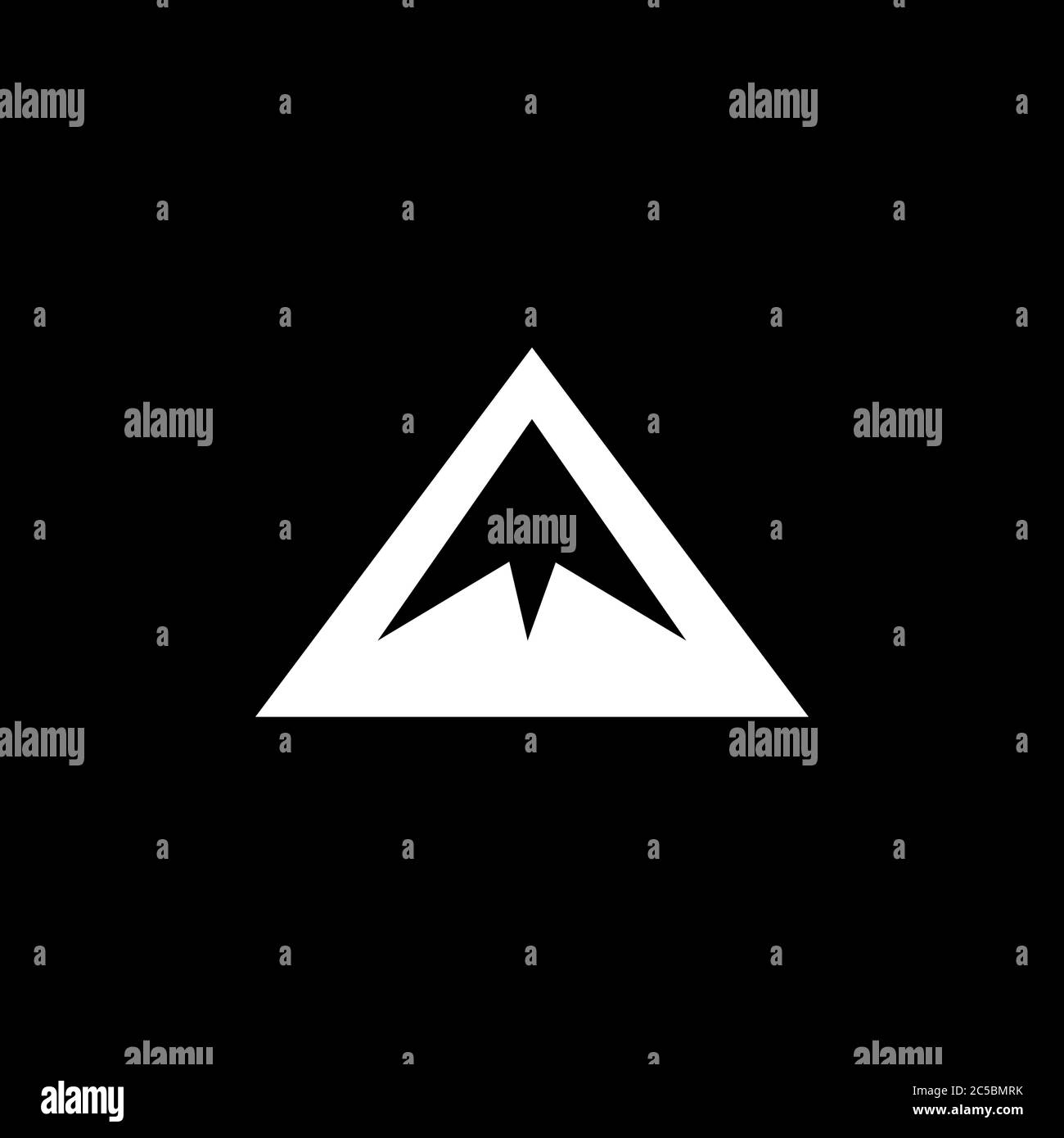 Mountain Icon On Black Background. Black Flat Style Vector Illustration ...