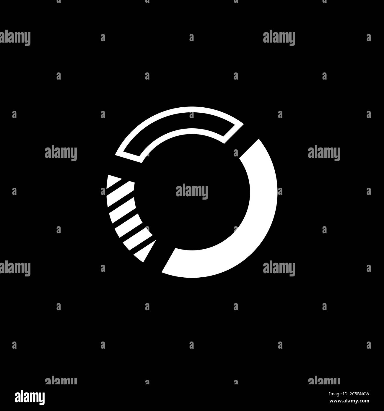 Pie Chart Icon On Black Background. Black Flat Style Vector ...