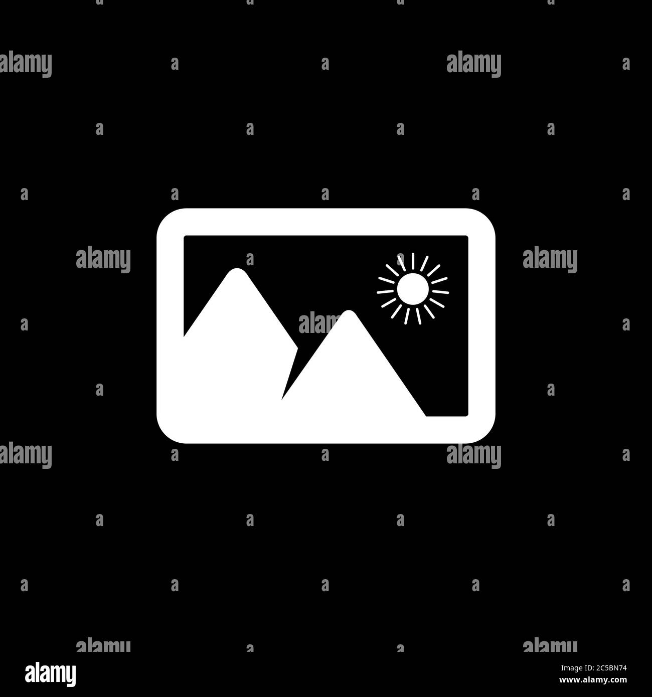 Photo Icon On Black Background. Black Flat Style Vector Illustration