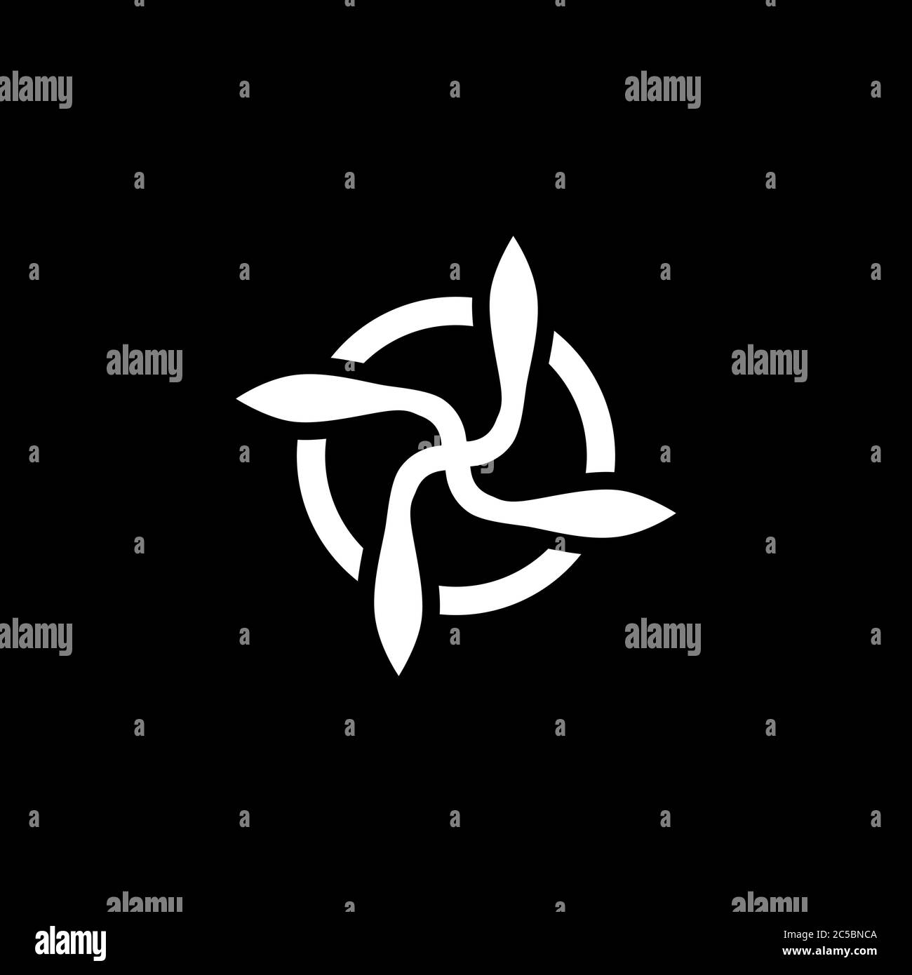 Propeller Icon On Black Background. Black Flat Style Vector ...