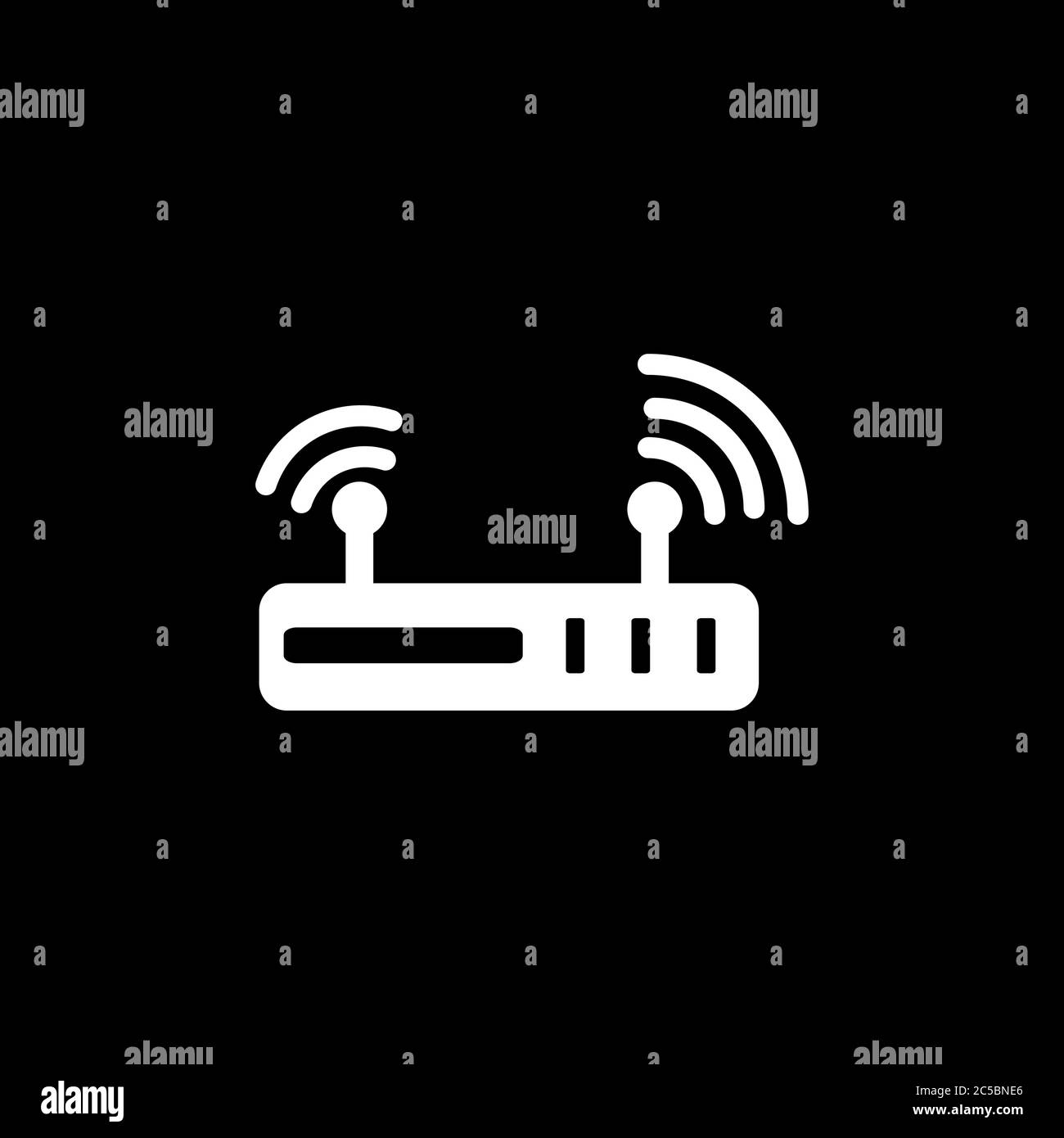 Router Icon On Black Background. Black Flat Style Vector Illustration ...