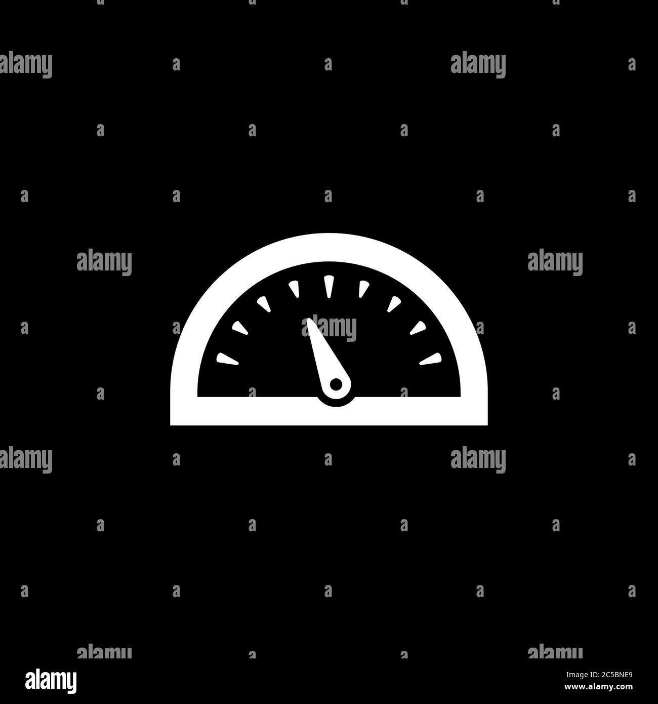 Speedometer Icon On Black Background. Black Flat Style Vector ...