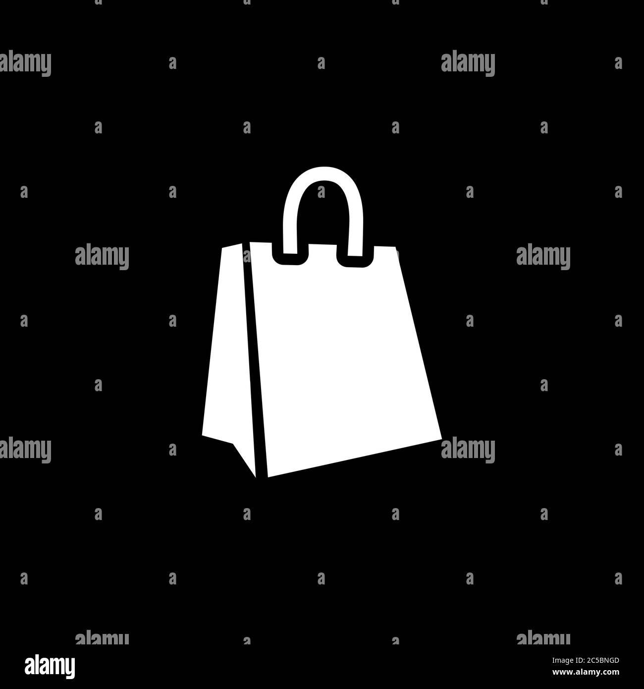 Shopping Bag Icon On Black Background. Black Flat Style Vector ...