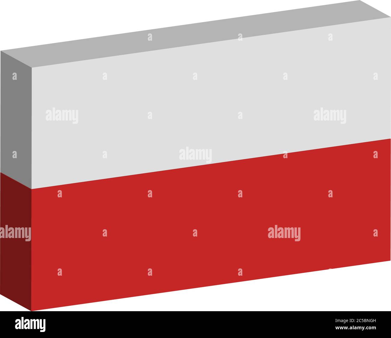 3D flag of Poland Stock Vector