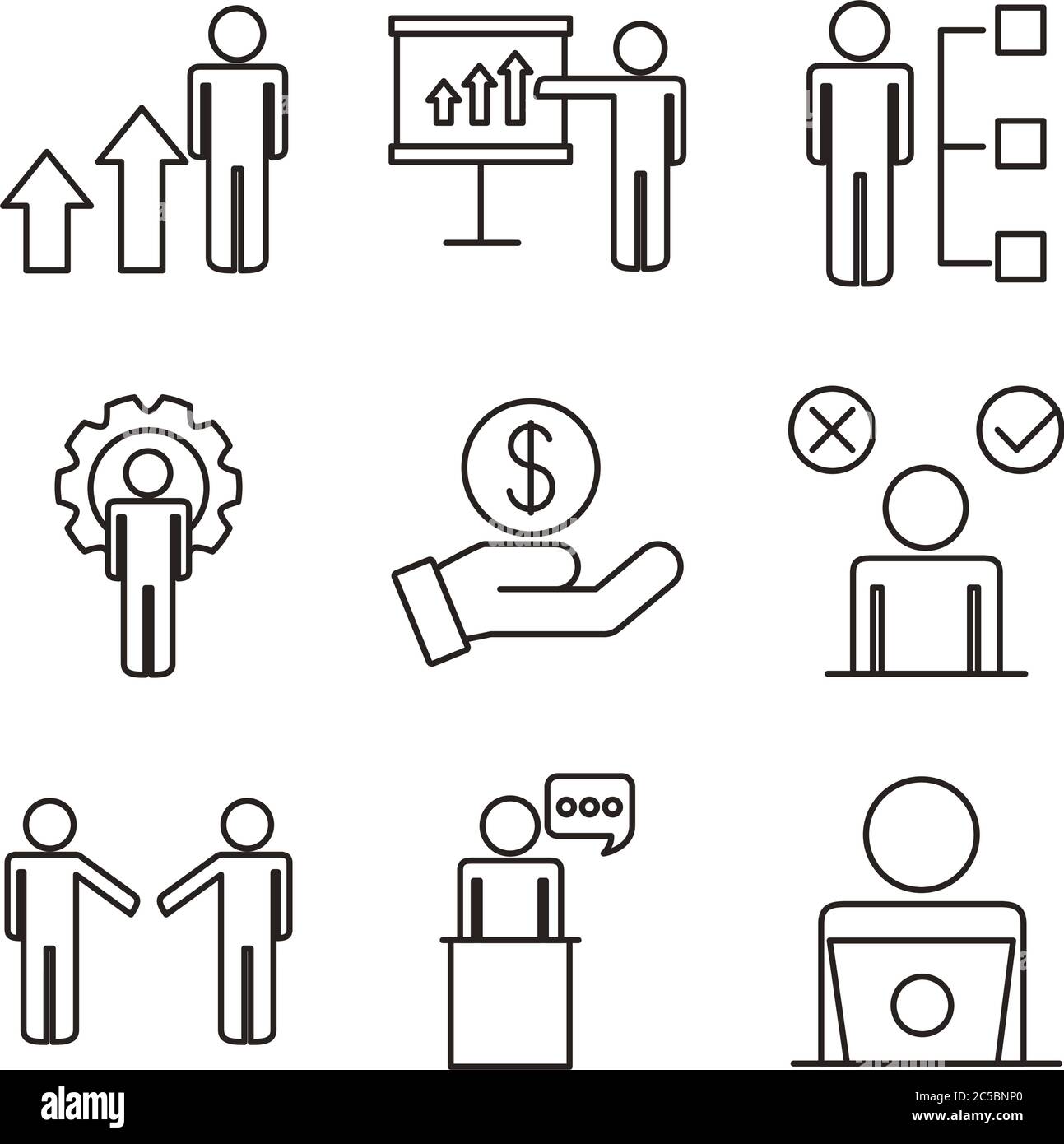bundle of business people avatars set icons vector illustration design ...