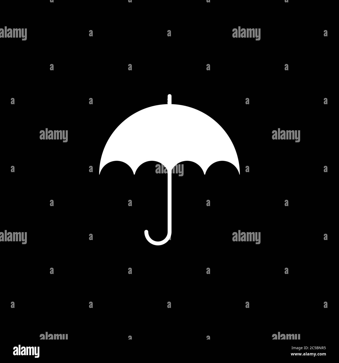 Umbrella Icon On Black Background. Black Flat Style Vector Illustration ...
