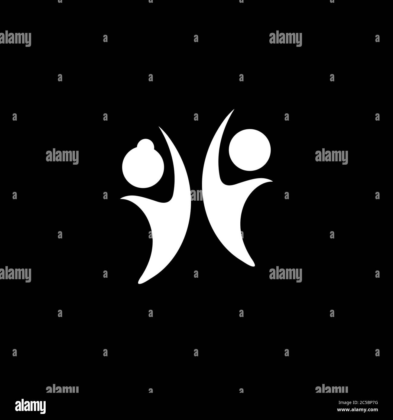 Youth Icon On Black Background. Black Flat Style Vector Illustration ...