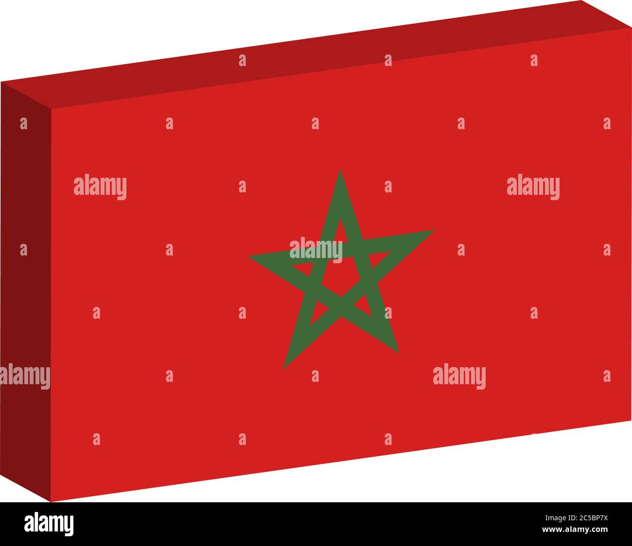 3D flag of Morocco Stock Vector