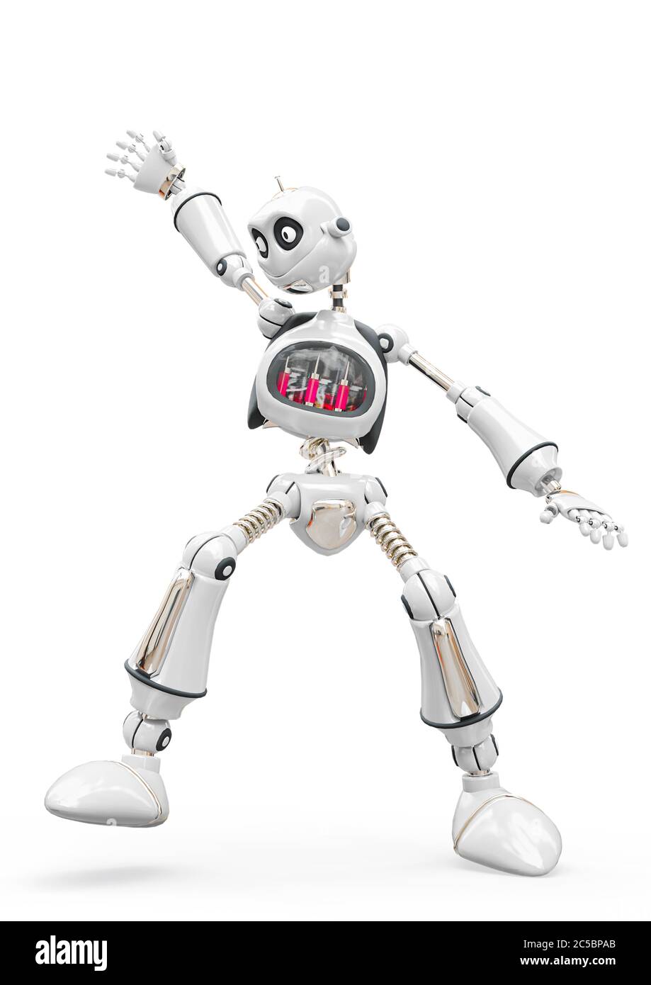 vintage robot cartoon dancing in white background, 3d illustration Stock  Photo - Alamy