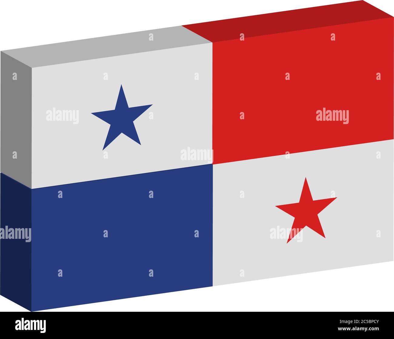 3D flag of Panama Stock Vector