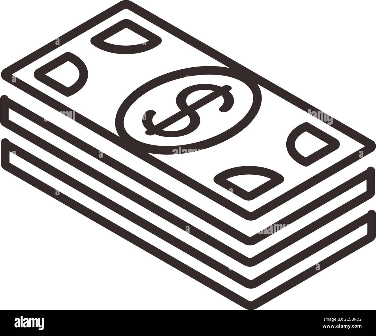 bills money dollars line style icon vector illustration design Stock ...