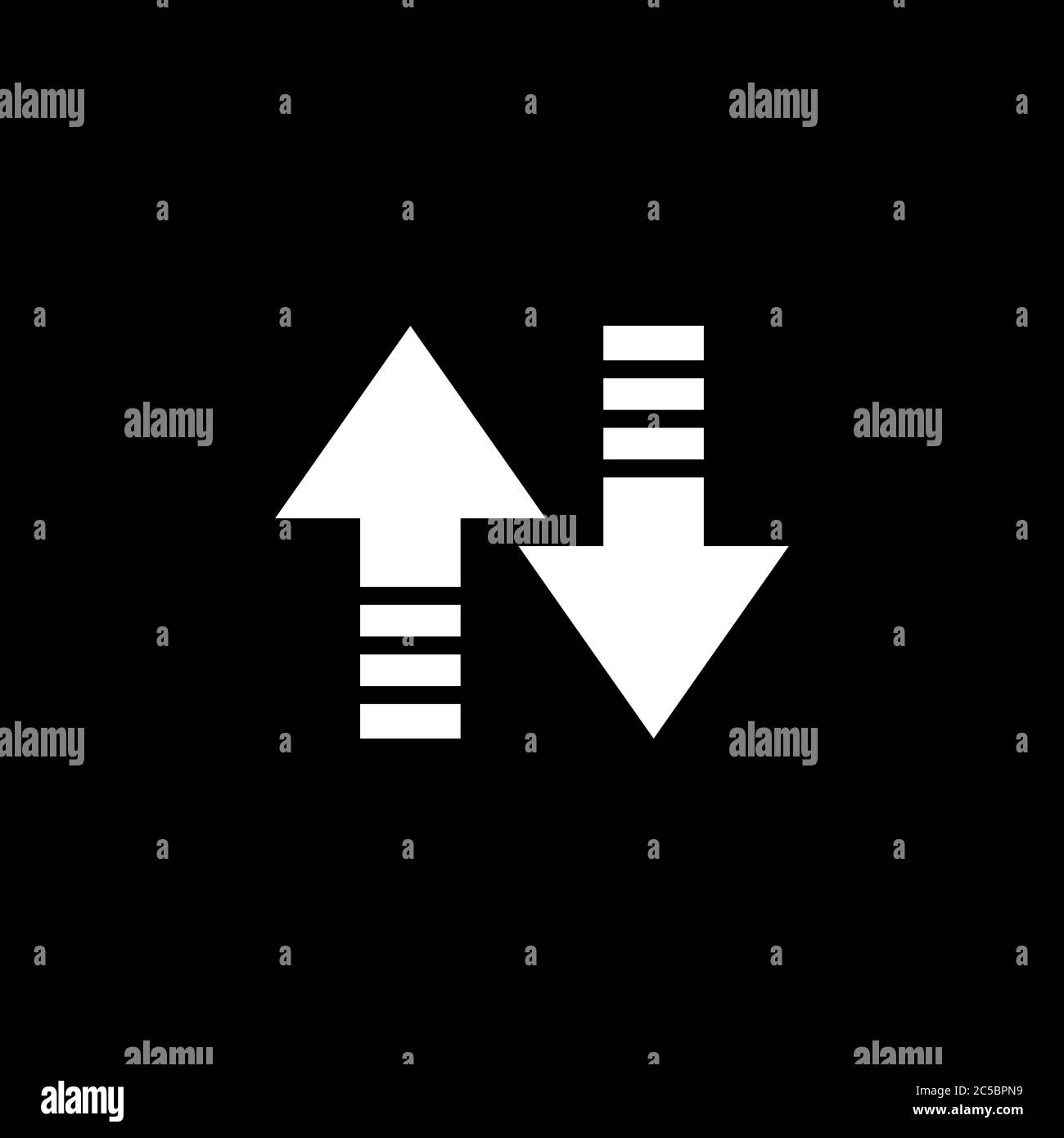 Up-Down Arrow Icon On Black Background. Black Flat Style Vector ...