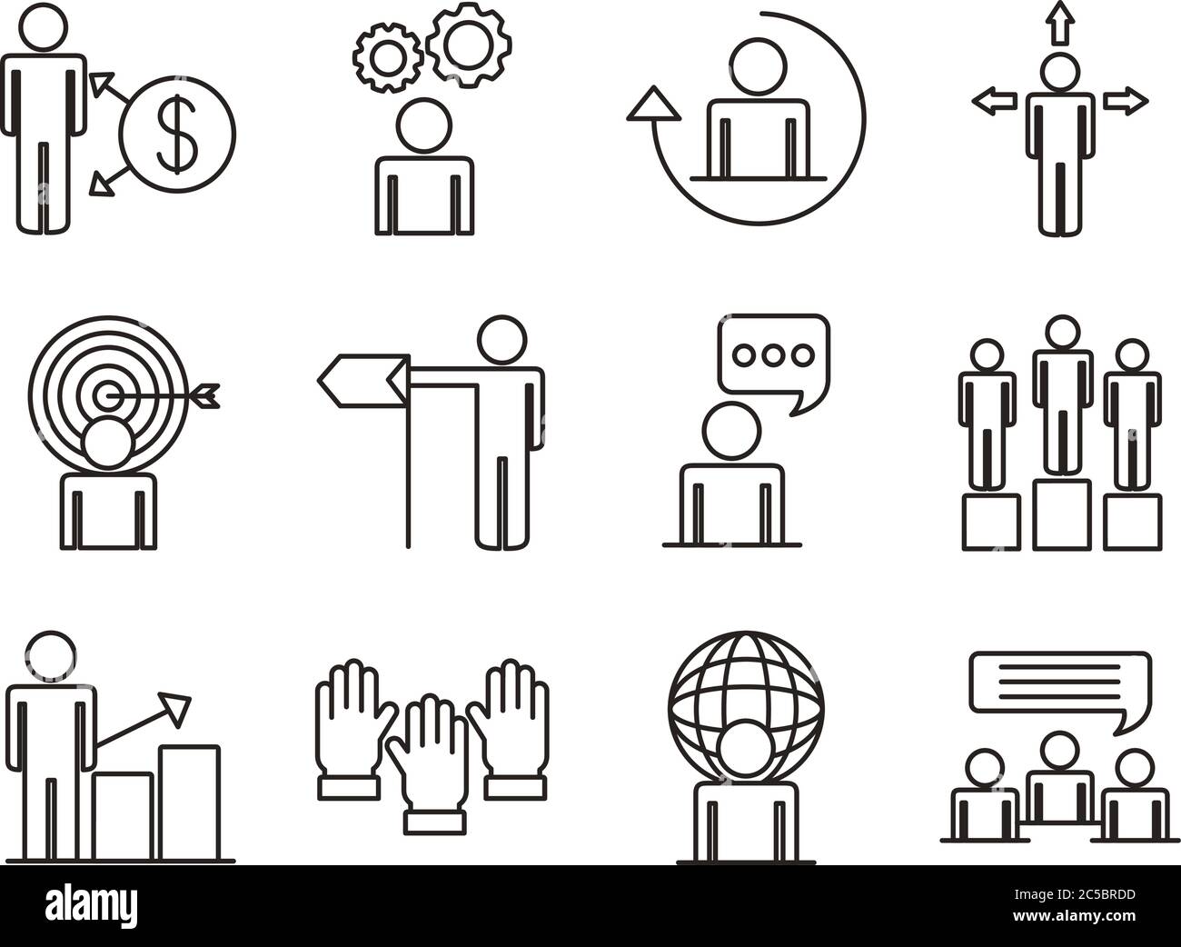 bundle of business people avatars set icons vector illustration design ...