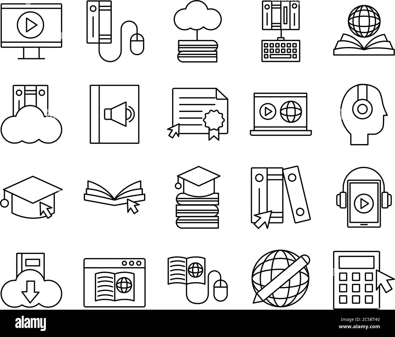 bundle of education online set icons vector illustration design Stock ...