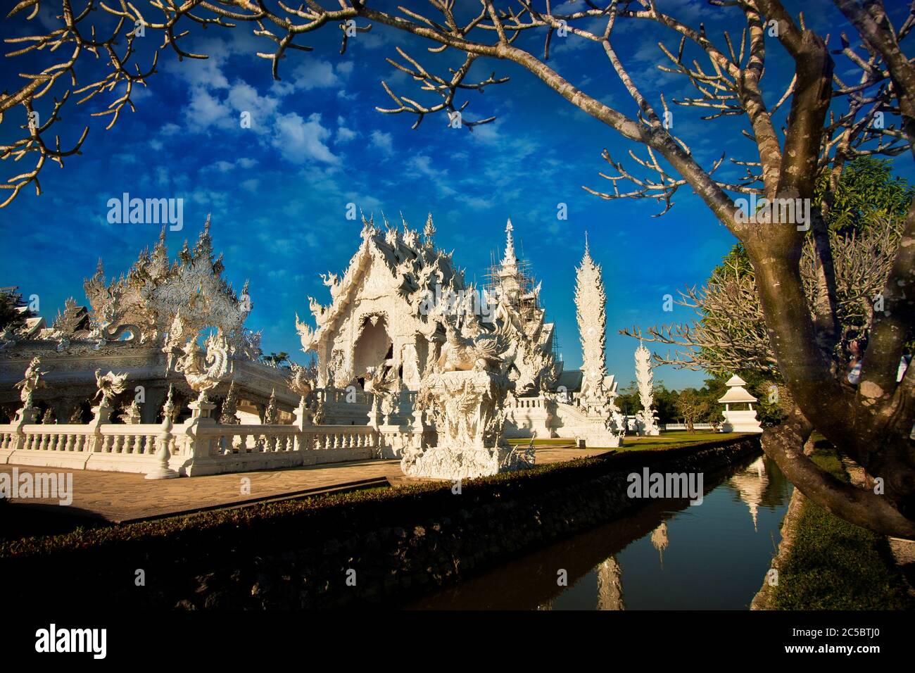 Wat Rong khun is White Temple of thailand Stock Photo - Alamy