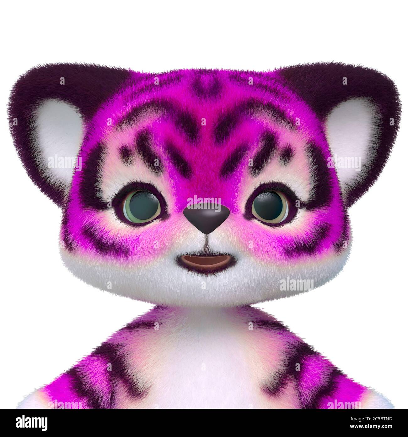 cute tiger cartoon id profile portrait in white background, 3d illustration  Stock Photo - Alamy
